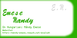 emese mandy business card